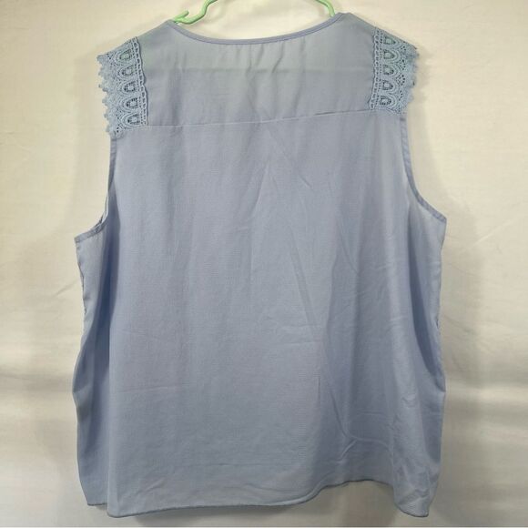 SHEIN Light Blue Lace Detail Blouse 0684 - Picture 4 of 10